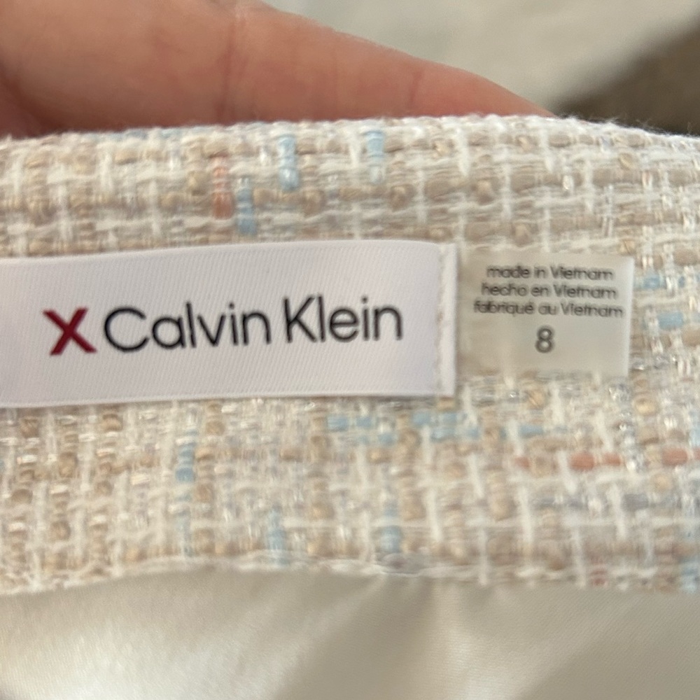 Calvin Klein Beige Tweed Mini Skirt - Picture 8 of 11